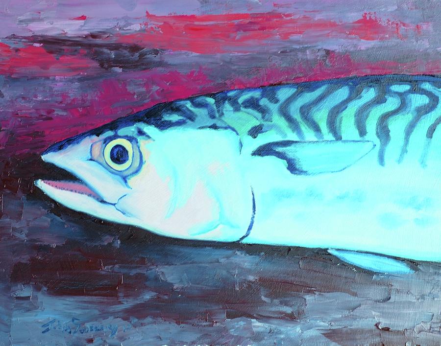 Magenta Mackerel Painting by John Sweeney