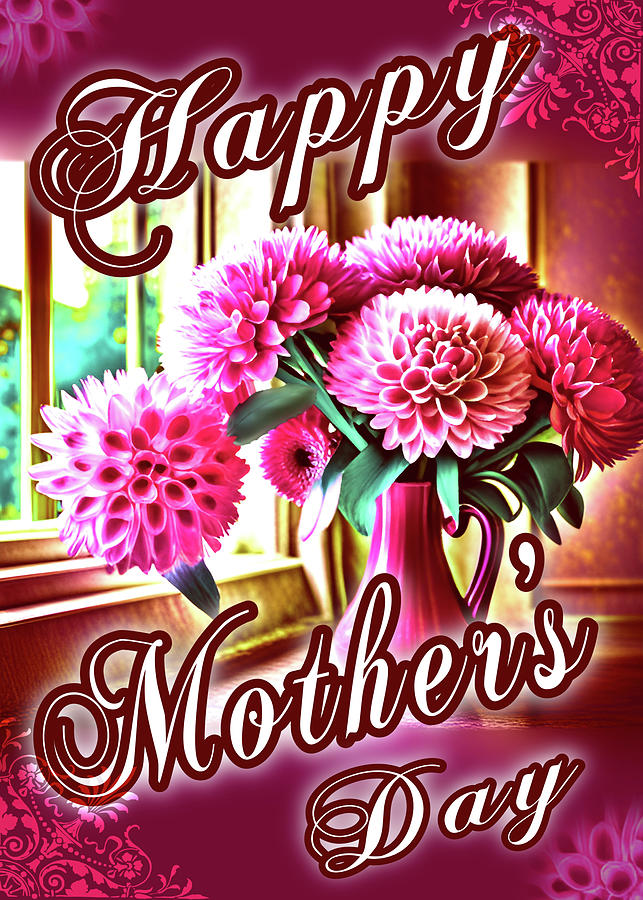Magenta Mothers Day Second Sunday in May Digital Art by Delynn Addams