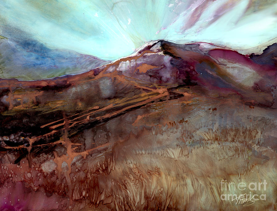 Magenta Mountains Painting by Julie Tibus