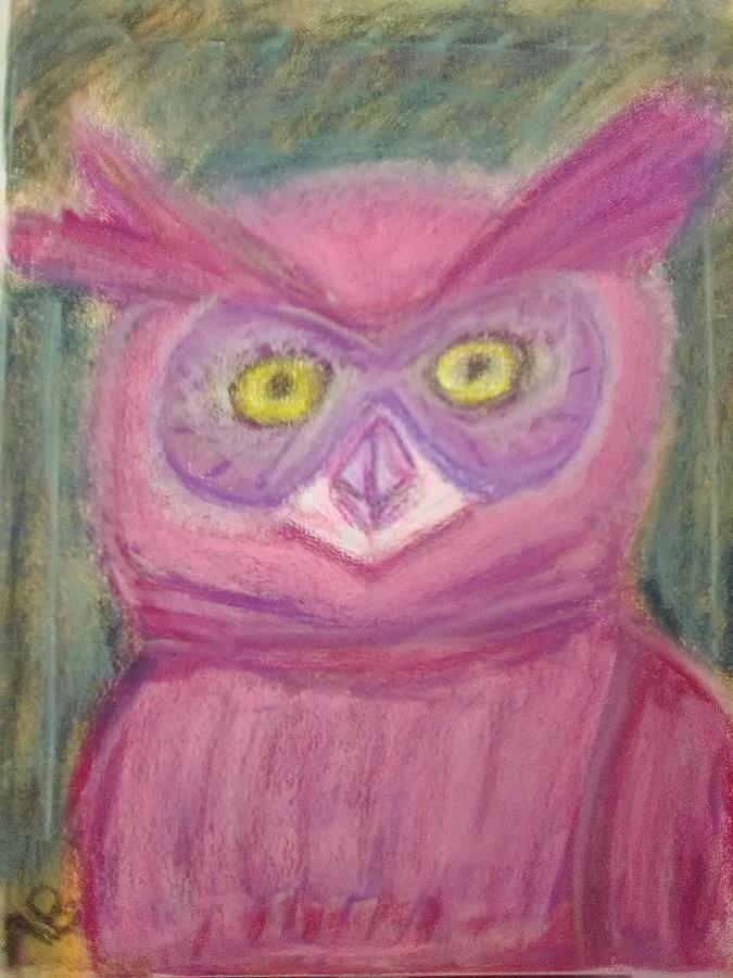 Magenta Owl Pastel by Andrew Blitman