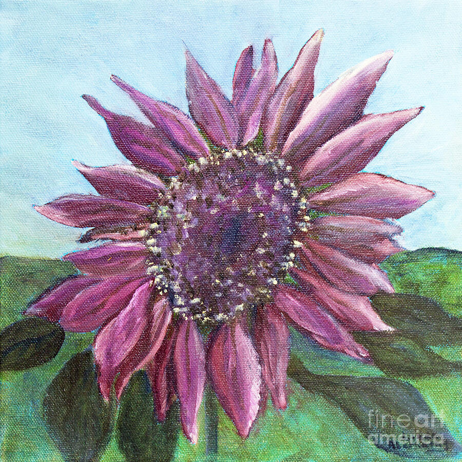 Magenta Sunflower Painting by Linda Abernathy - Fine Art America