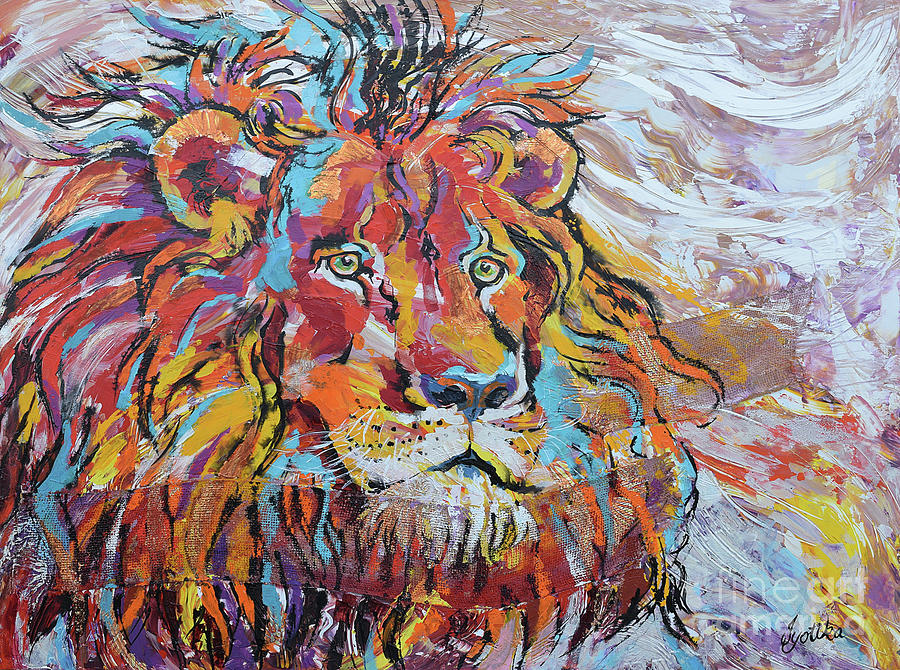 Majestic Lion Painting by Jyotika Shroff