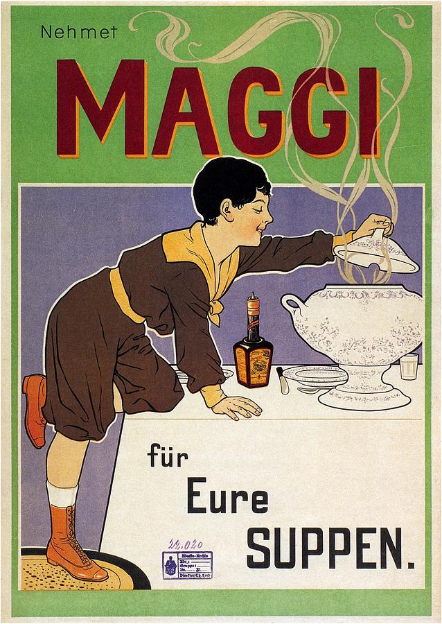 Vintage Digital Art - Maggi Fur Eure Suppen - Retro Advertising - Vintage Advertising Poster - German Food Poster by Studio Grafiikka