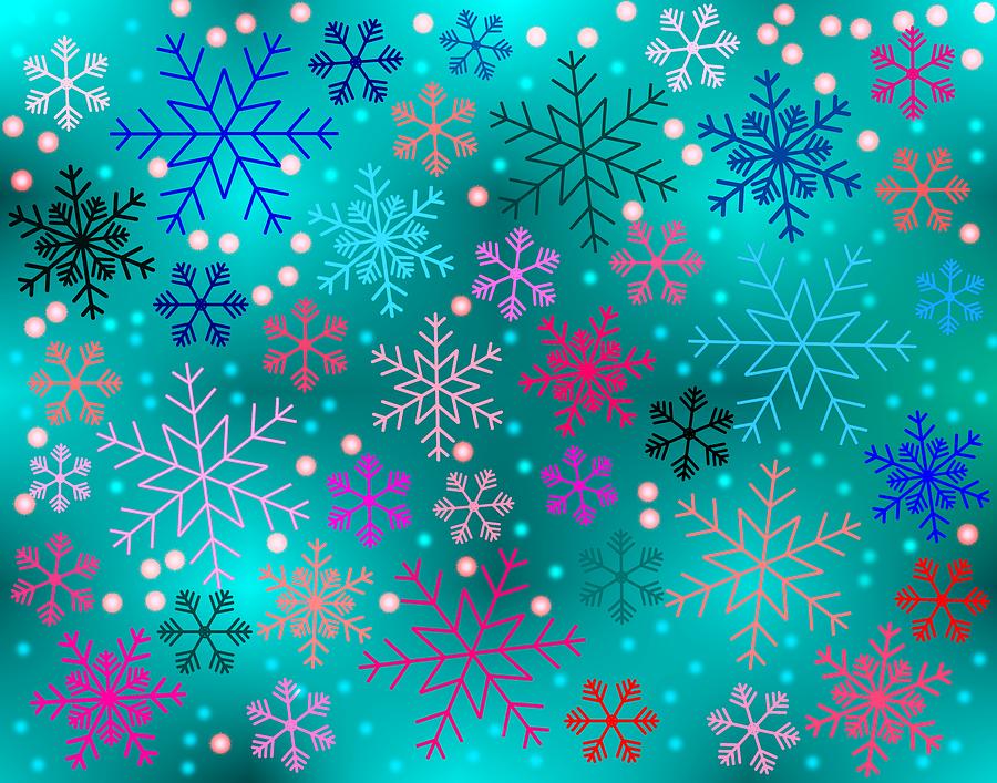 Magic Colorful Snowflakes Digital Art