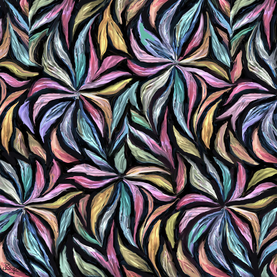 Magic Flower Pattern Digital Art by Jean Batzell Fitzgerald