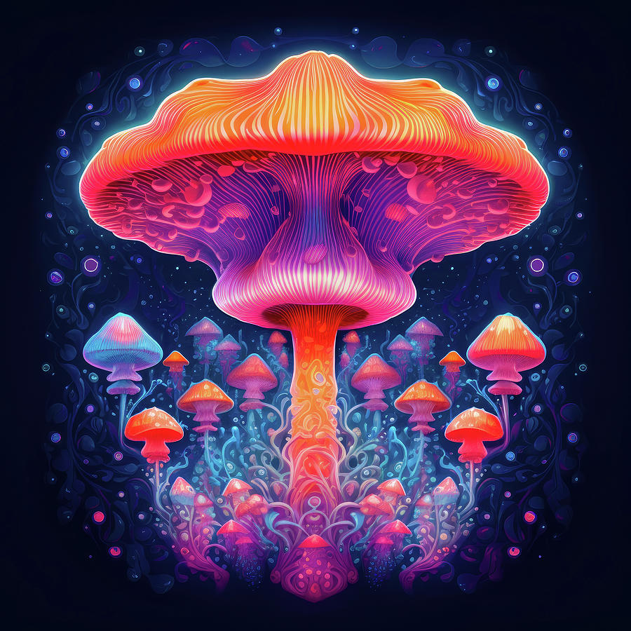 Magic Fractal Mushrooms 01 Digital Art by Matthias Hauser