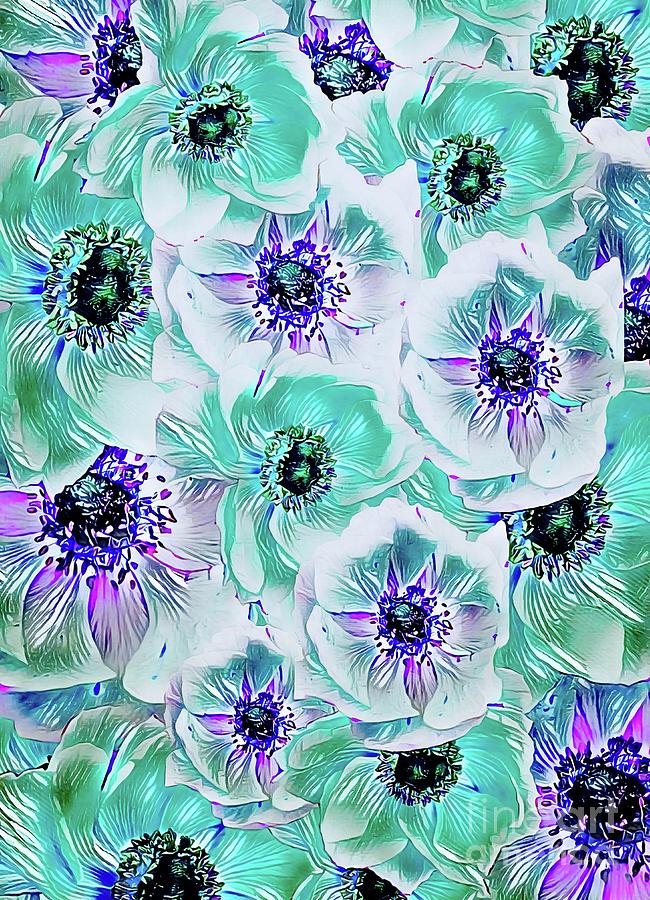 Magic Glowing Flowers Digital Art by Rachel Hannah
