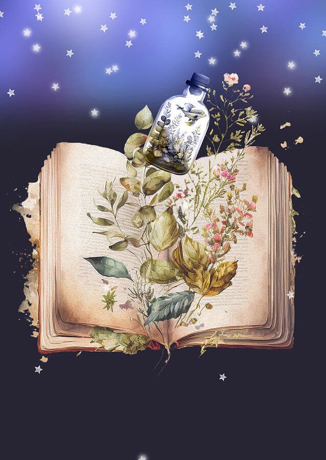Magic Is In The Air When You Open A Book Mixed Media by Johanna Hurmerinta