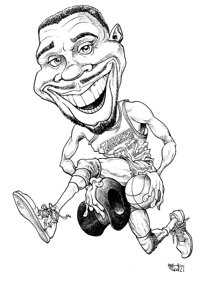 Magic Johnson  Sports Caricature T Shirts