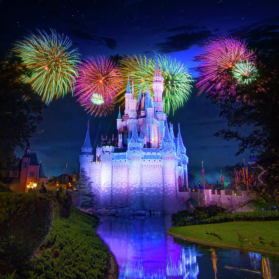 Magic Kingdoms Fantasy in the Sky Fireworks Photograph by Mark Andrew Thomas