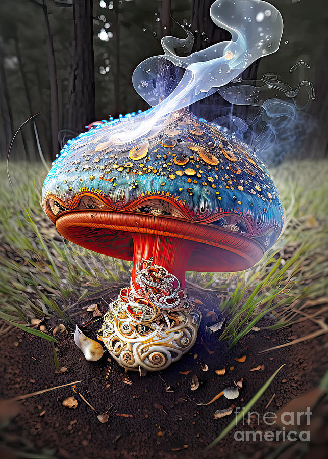 Magic Mushroom #1 Digital Art by Vivian Krug Cotton