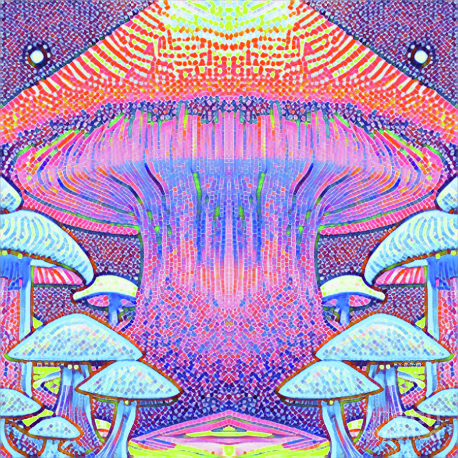 Magic Mushroom Forest Art Print Digital Art by CJ's Art - Fine Art America