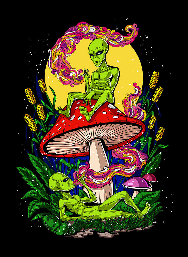 Fantasy Digital Art - Magic Mushrooms Aliens  by Nikolay Todorov