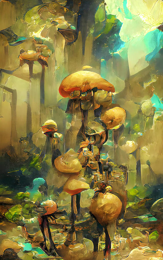 Magic Mushrooms From the Land of Steampunk Digital Art by Floyd Snyder
