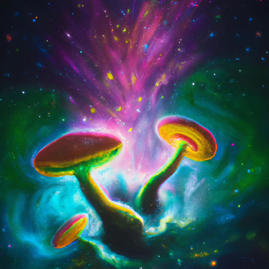 Magic mushrooms in space 001 Digital Art by Olle Dahlberg | Fine Art ...