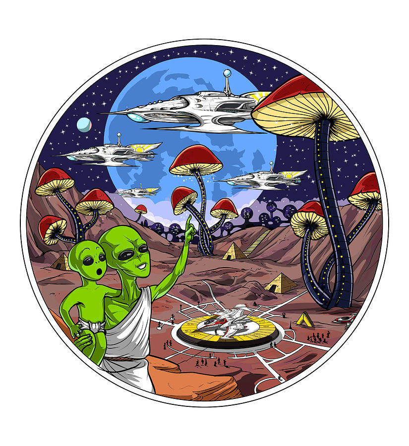 Science Fiction Digital Art - Magic Mushrooms Planet by Nikolay Todorov