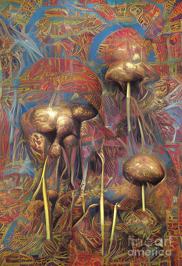 Magic Digital Art - Magic Mushrooms by Esoterica Art Agency