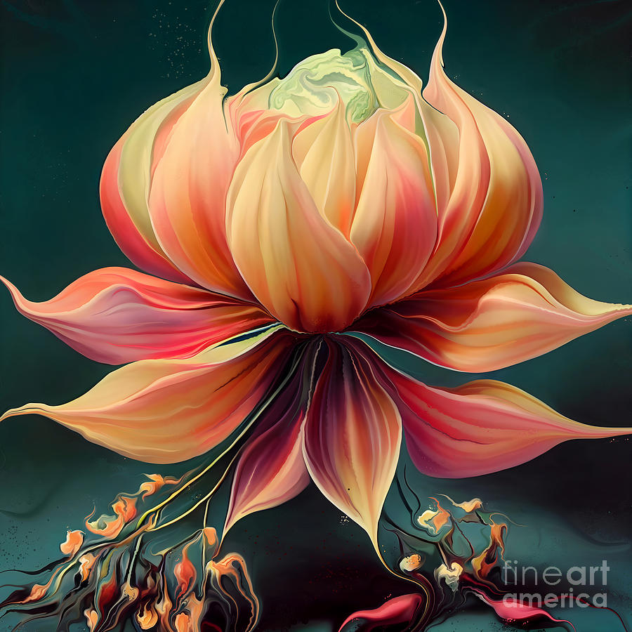 Magic pour ink bloom Painting by Jirka Svetlik