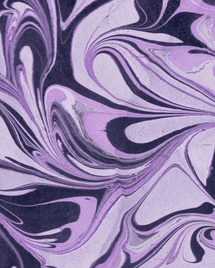Magic Purple Abstract Flower Art Deco Style Collection I  Painting by Irina Sztukowski