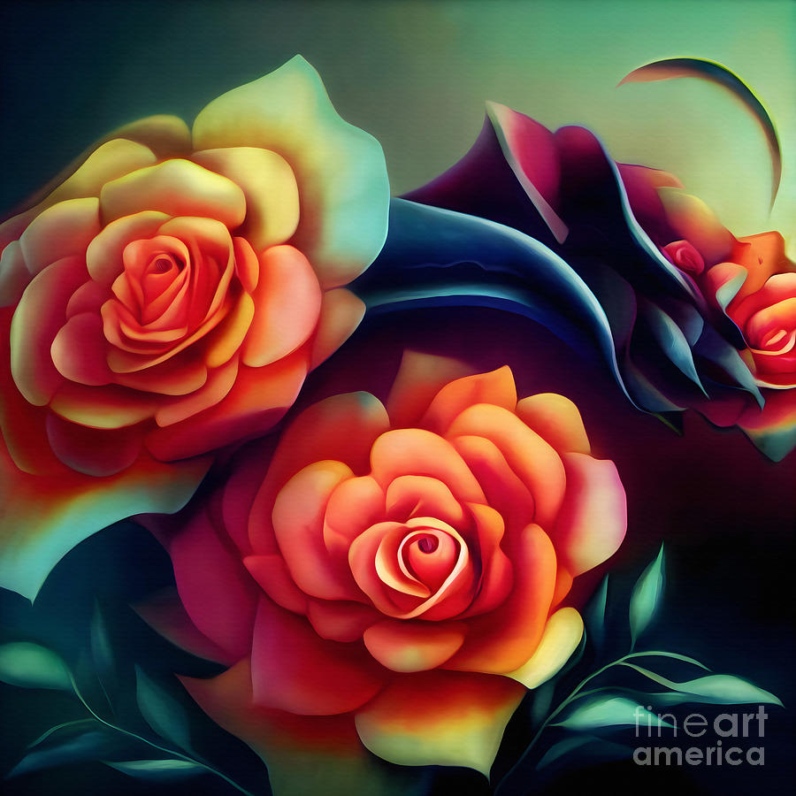 Magic Roses Painting by Jirka Svetlik