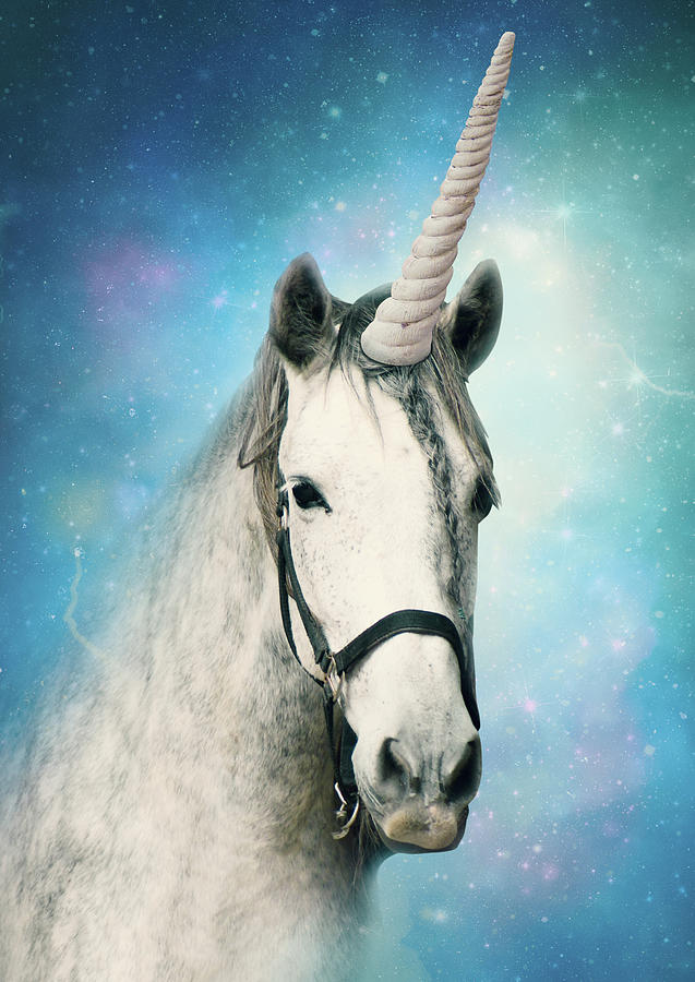 Magic Unicorn Blue Digital Art