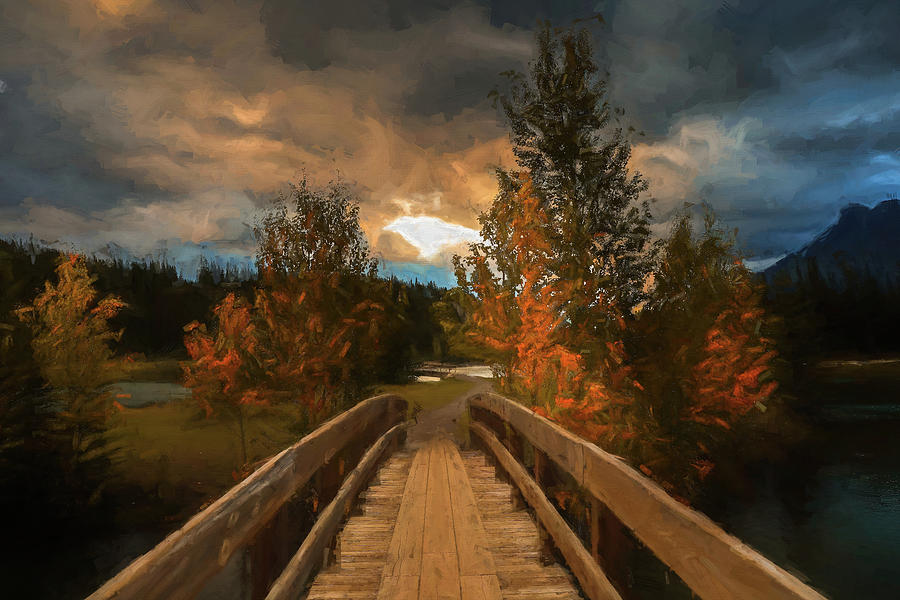 Magical Autumn Bridge Painting by Dan Sproul