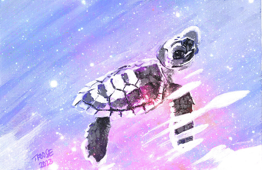 Magical Baby Sea Turtle Mixed Media