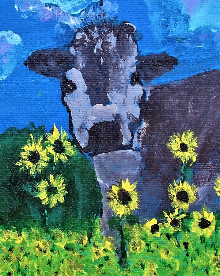 Magical Cow Series 4 Painting By Carolyn Avalos Pixels