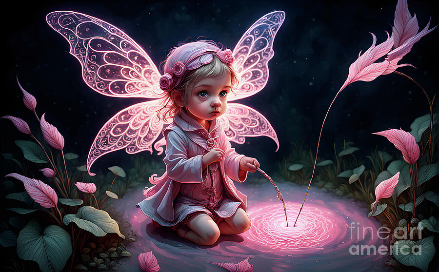 Fairy Digital Art - Magical fairy gardens by Sen Tinel