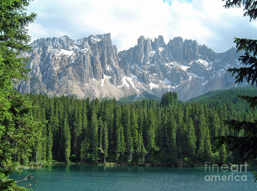 Magical Lake Carezza - Dolomites Digital Art by Joseph Hendrix