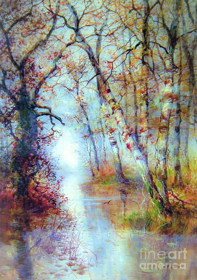 Fall Painting - Magical Misty Morning by Jane Small