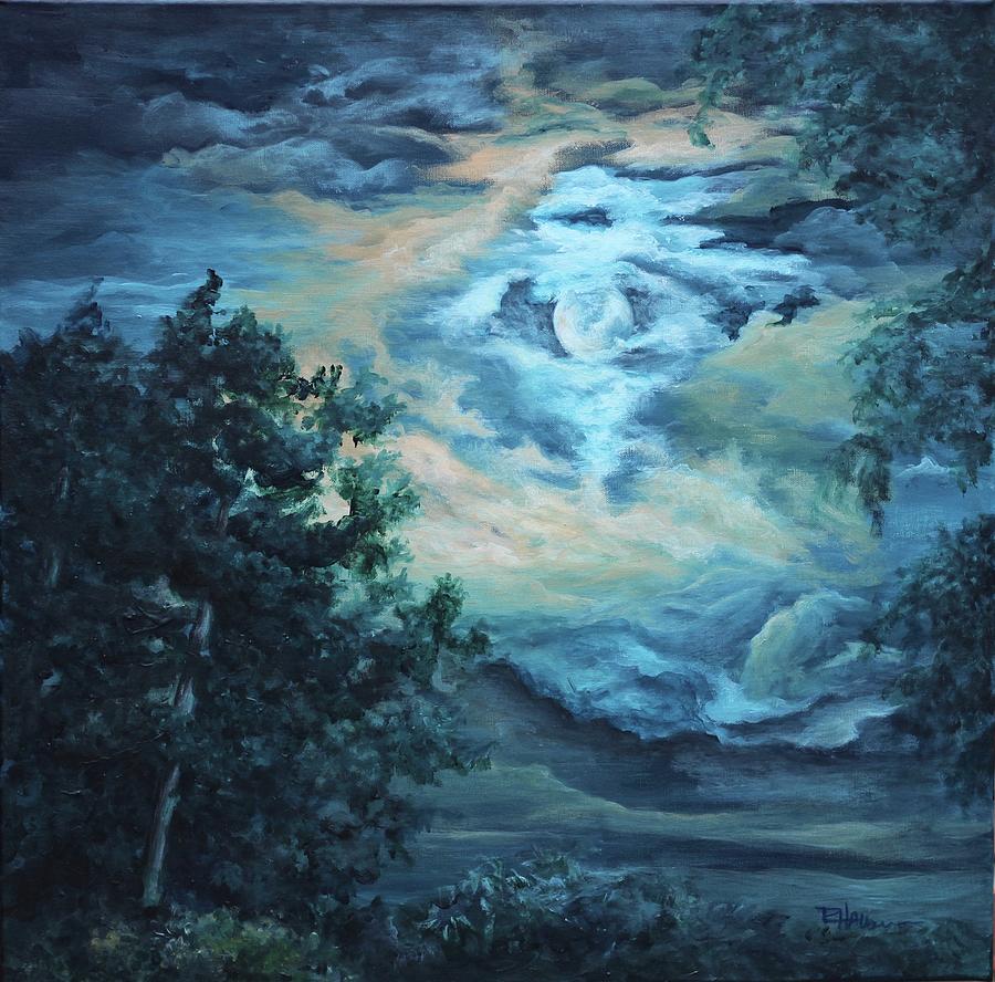Magical Moon Painting by Rebecca Hauschild