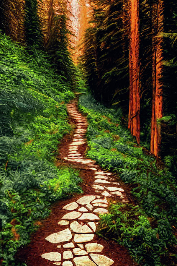 Magical Mountain Path Digital Art by Michelle Hoffmann - Fine Art America