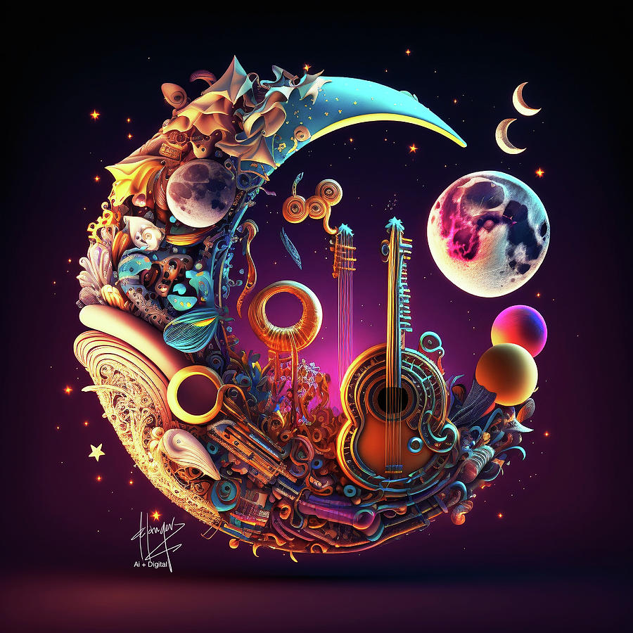 Magical Musical Moon 28 Digital Art by DC Langer