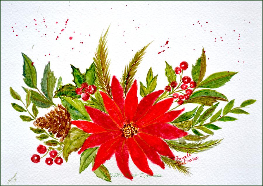 Christmas Star Painting - Magical pointsettia by Sonali Gangane