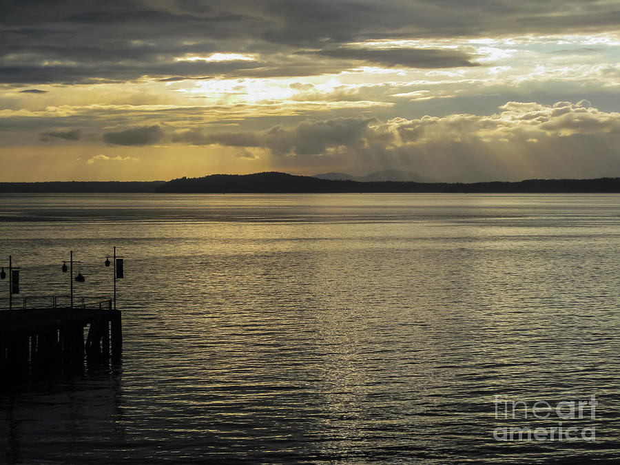 Magical Rays On Puget Sound Photograph by Suzanne Luft