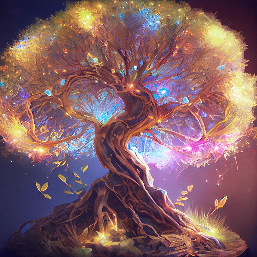 Magical Spiritual Positive Tree of Life Digital Art by Amelia Carrie