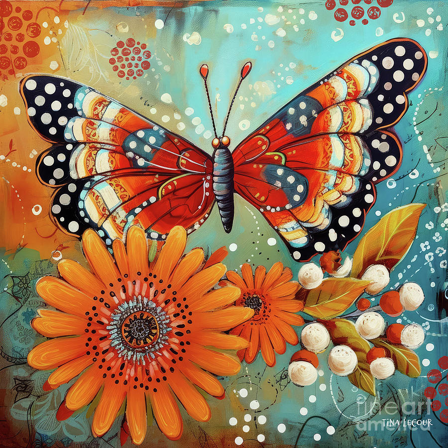 Monarch Butterfly Painting - Magical Spring Monarch by Tina LeCour