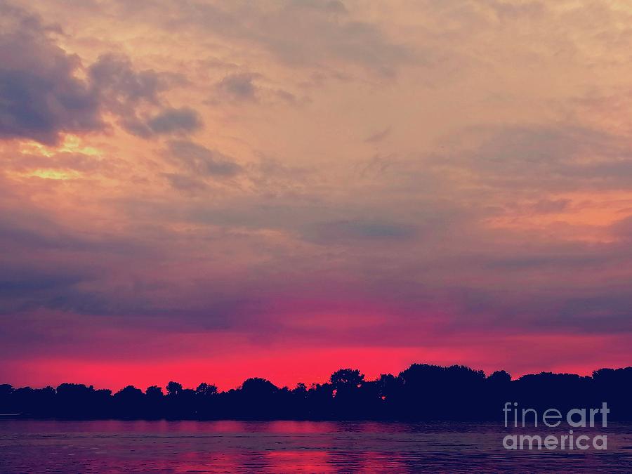 Magical Vermillion Sunset Line Photograph by Leonida Arte