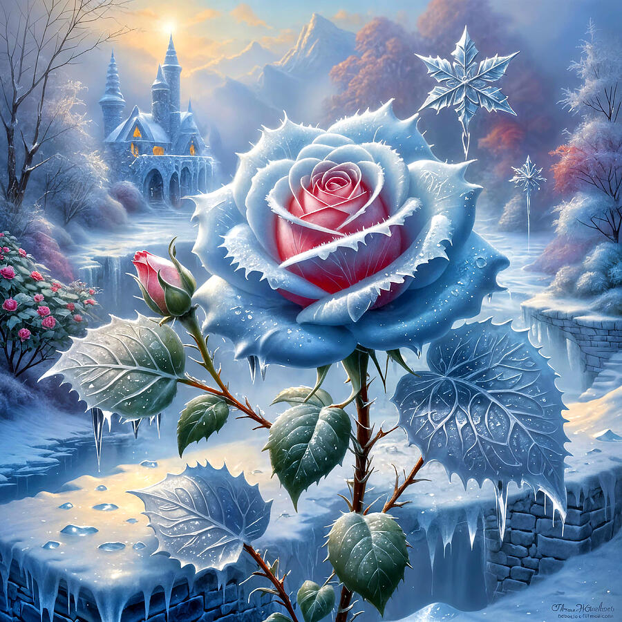 Magical Winter Rose Photograph by Cate Franklyn Magical Winter Rose Photograph by Cate Franklyn