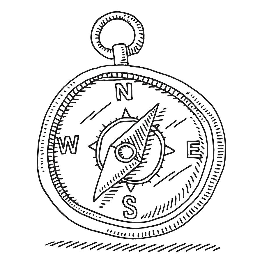 Magnetic Compass Navigation Symbol Drawing Drawing by FrankRamspott