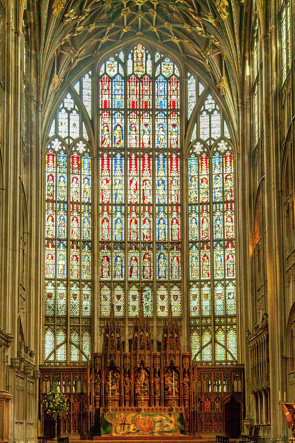 Architecture Photograph - Magnificent Stained Glass of Gloucester Cathedral by W Chris Fooshee