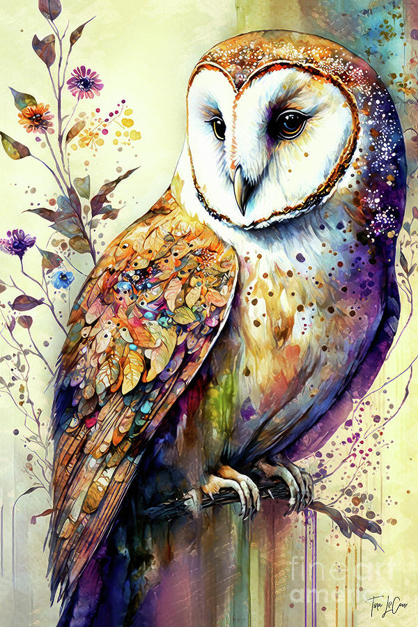 Magnificent Barn Owl Painting by Tina LeCour