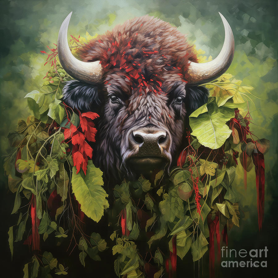 Magnificent Bison Painting by Tina LeCour