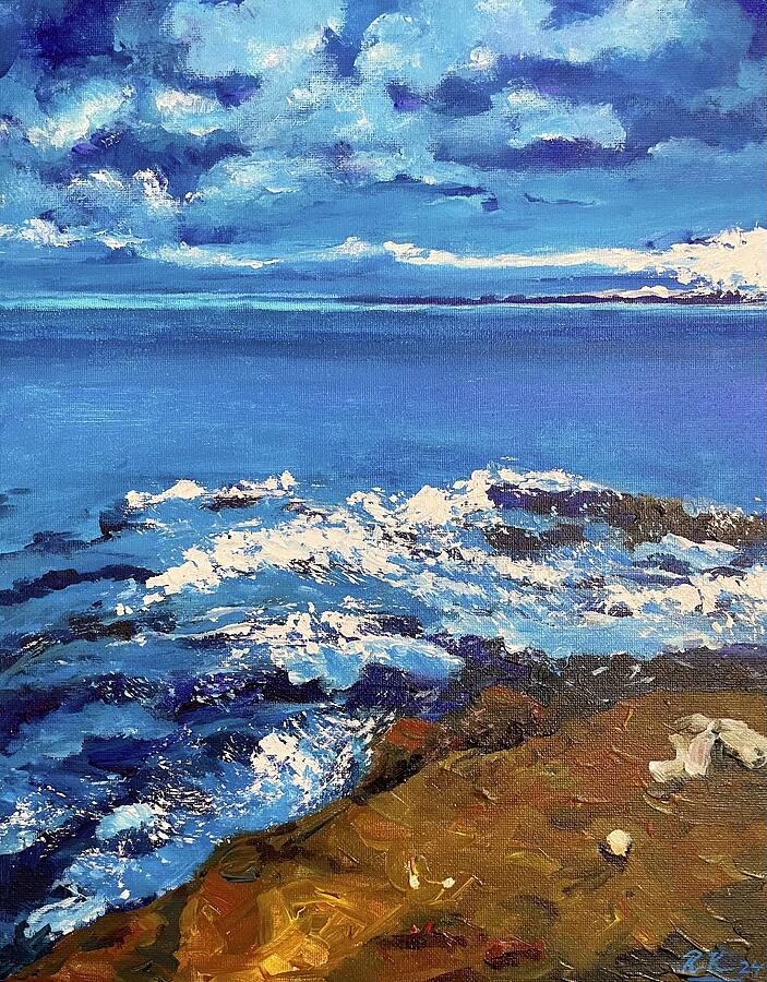 Magnificent blue Painting by Ray Khalife Magnificent blue Painting by Ray Khalife