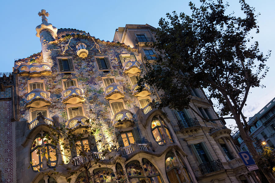 Barcelona Photograph - Magnificent Facade - Antoni Gaudis Casa Batllo in Barcelona by Georgia Mizuleva