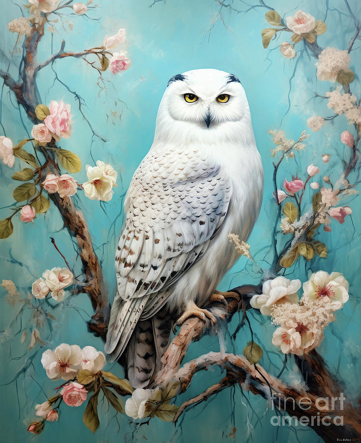 Magnificent Snowy Owl Painting by Tina LeCour