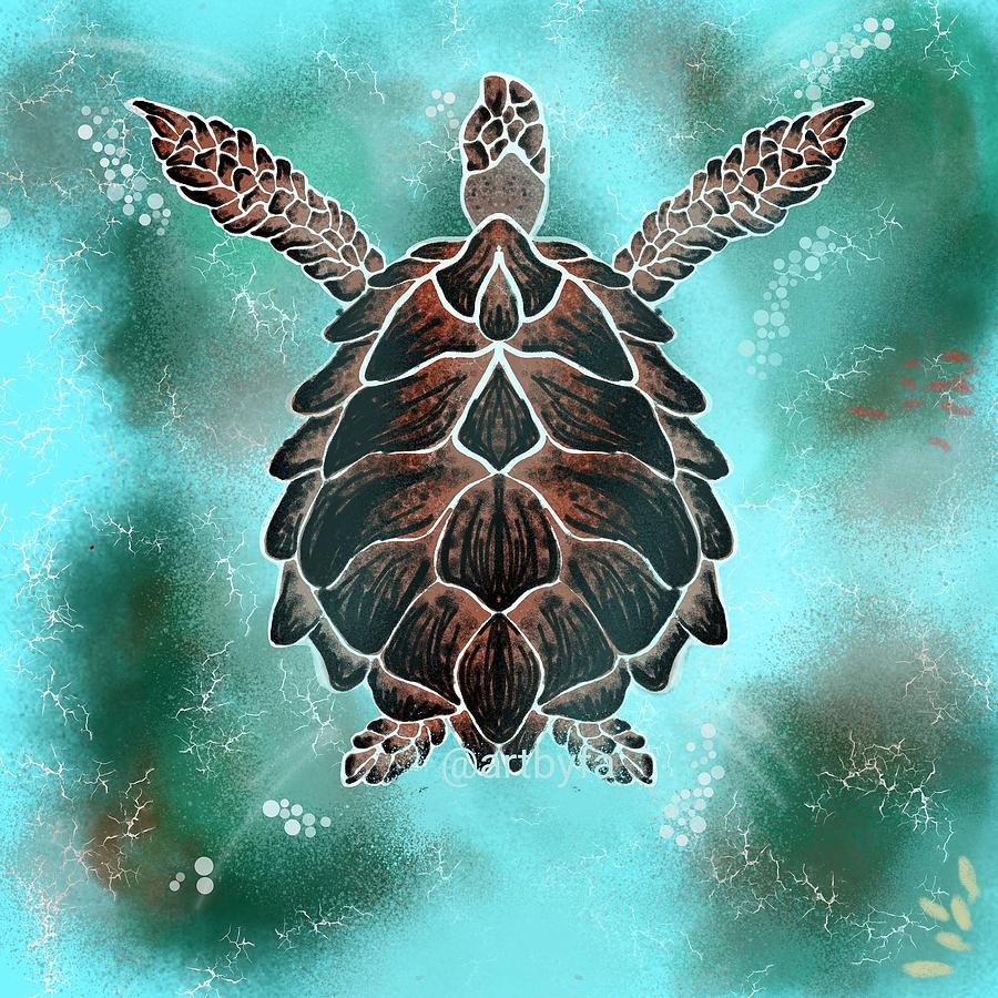 Magnificent turtle  Digital Art by Faa shie