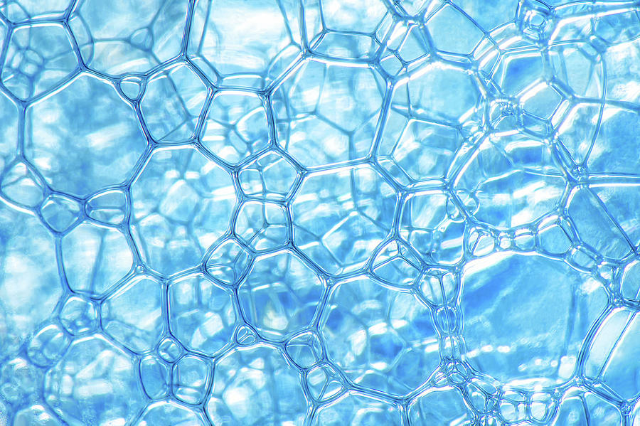 Magnified Blue Bubble Pattern Photograph by Ali Nasser