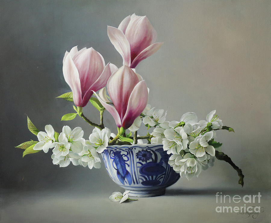 Magnolia Movie Painting - Magnolia And Blossem by Pieter Wagemans